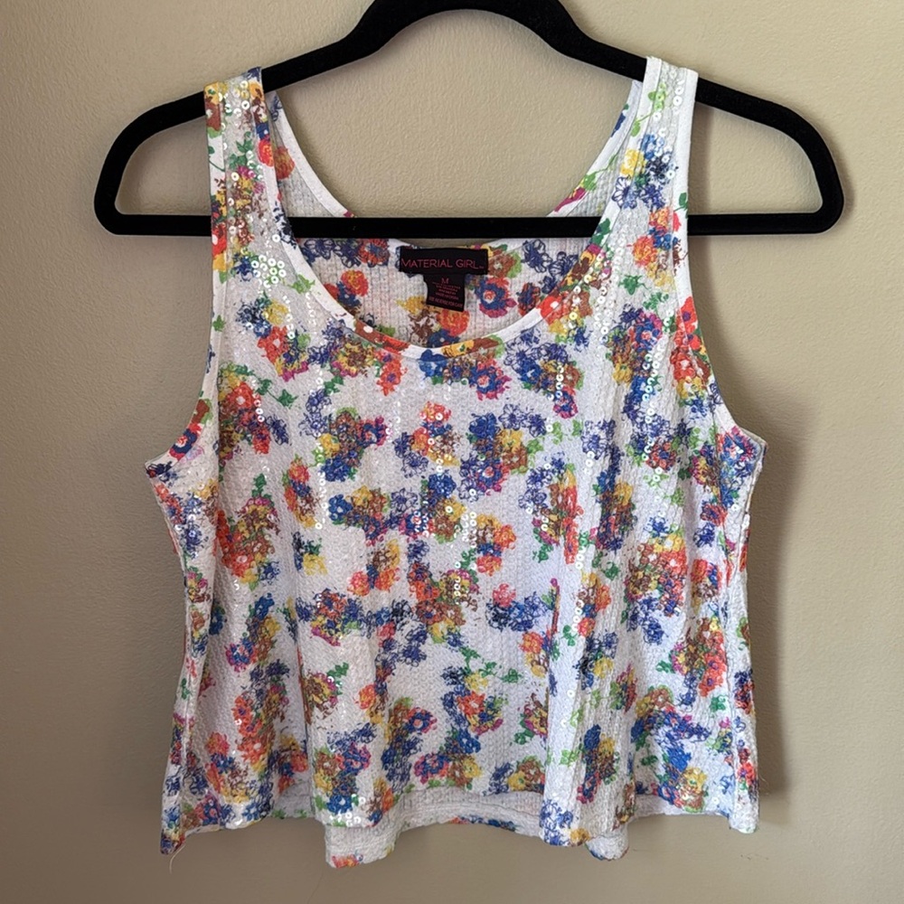 MATERIAL GIRL - Women’s Sequin Tank Top - Size M